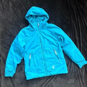 Spyder Turquoise Blue Ski Snowboard Jacket Youth Size 14